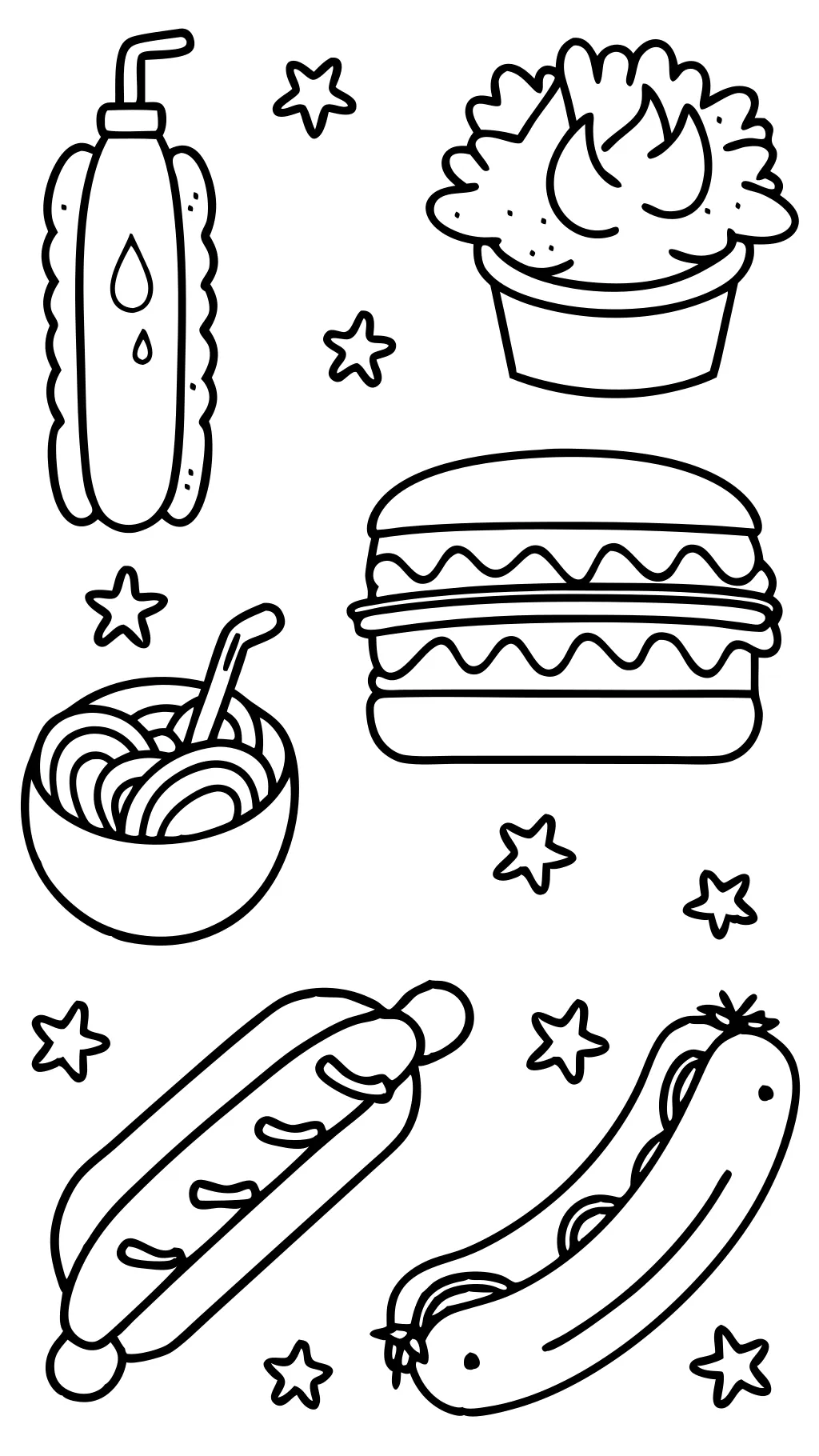 coloring pages of hot dogs